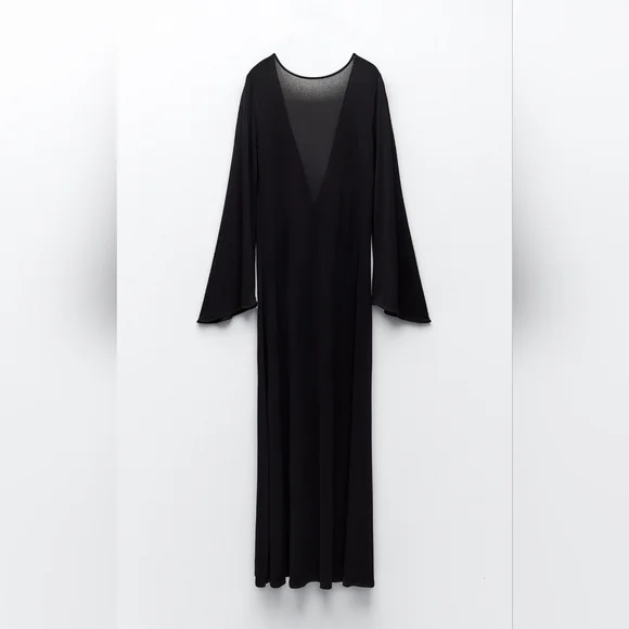 NEW ZARA FLUID OPEN BACK DRESS - Picture 1 of 11